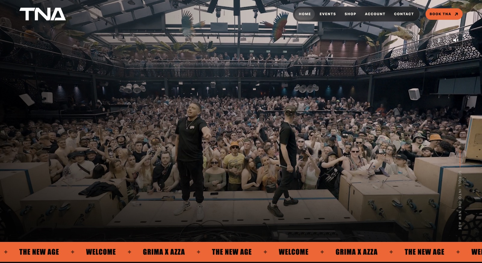 TNA Music website homepage
